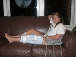 injured girl......(this one from indoor soccer, making her miss some volleyball)