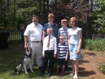 Suzie(dog) Jim, Kathy, Christopher (our Godson with tie), Archie, little Andy, and grown up Rebecca