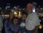 Shelby and Heather with Mom Carole and Grandpap Jim with Pittsburgh PA in the back